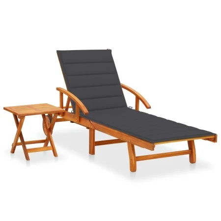 Tumbona de jardín con cojín madera maciza de acacia de vidaXL, Tumbonas - Ref: Foro24-3061617, Precio: 246,96 €, Descuento: %