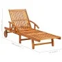 Tumbona de jardín con cojín madera maciza de acacia de vidaXL, Tumbonas - Ref: Foro24-3061617, Precio: 246,96 €, Descuento: %