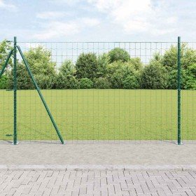 Reja con postes Verde 1.5 x 10 m Acero en Paneles de vallas | Comprar online en Foro24