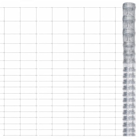 Silver galvanized steel garden fence 50x1.25 m by vidaXL, fence panels - Ref: Foro24-149503, Price: 126,90 €, Discount: %