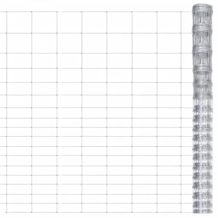 Silver galvanized steel garden fence 50x1.25 m by vidaXL, fence panels - Ref: Foro24-149503, Price: 112,75 €, Discount: %