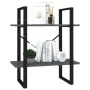 2-level gray plywood shelf 60x30x70 cm by vidaXL, Bookcases and shelves - Ref: Foro24-806429, Price: 28,83 €, Discount: %