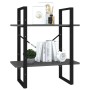 2-stöckiges Sperrholzregal grau 60x30x70 cm von vidaXL, Bücherregale und Regale - Ref: Foro24-806429, Preis: 29,12 €, Rabatt: %