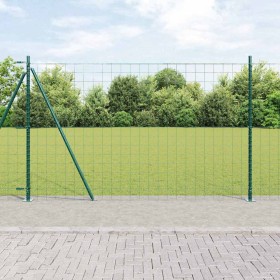 Reja con postes Verde 1.6 x 10 m Acero