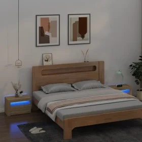 Mesitas de noche con luces LEDs 2 uds roble Sonoma 60x35x40 cm by vidaXL, Nightstands - Ref: Foro24-3080737, Price: 79,75 €, ...