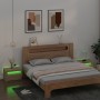 Nachttische mit LED-Lichtern 2 Stück Sonoma-Eiche 60x35x40 cm von vidaXL, Nachttische - Ref: Foro24-3080737, Preis: 83,18 €, ...