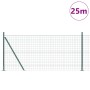 Reja con postes Verde 1 x 25 m Acero