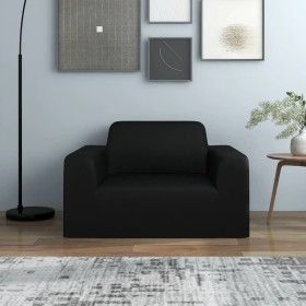 Funda elástica para sillón poliéster jersey negra