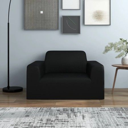 Black elastic polyester jersey armchair cover by vidaXL, Covers - Ref: Foro24-332932, Price: 26,08 €, Discount: %