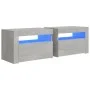 Bedside tables with LEDs 2 units concrete gray 60x35x40 cm by vidaXL, Nightstands - Ref: Foro24-3080738, Price: 91,68 €, Disc...
