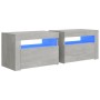 Nachttische mit LEDs 2 Einheiten betongrau 60x35x40 cm von vidaXL, Nachttische - Ref: Foro24-3080738, Preis: 89,43 €, Rabatt: %
