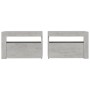 Bedside tables with LEDs 2 units concrete gray 60x35x40 cm by vidaXL, Nightstands - Ref: Foro24-3080738, Price: 89,43 €, Disc...