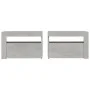 Bedside tables with LEDs 2 units concrete gray 60x35x40 cm by vidaXL, Nightstands - Ref: Foro24-3080738, Price: 91,68 €, Disc...