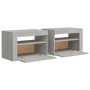 Nachttische mit LEDs 2 Einheiten betongrau 60x35x40 cm von vidaXL, Nachttische - Ref: Foro24-3080738, Preis: 89,43 €, Rabatt: %