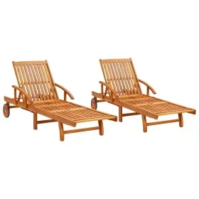 Sun loungers 2 units solid acacia wood by vidaXL, Loungers - Ref: Foro24-3077329, Price: 390,81 €, Discount: %