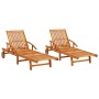 Tumbonas 2 unidades madera maciza de acacia de vidaXL, Tumbonas - Ref: Foro24-3077329, Precio: 350,09 €, Descuento: %
