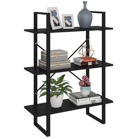 Estantería de madera contrachapada negro 80x30x105 cm de vidaXL, Librerías y estanterías - Ref: Foro24-806528, Precio: 55,39 €