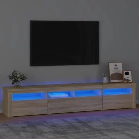 Mueble de TV con luces LED roble Sonoma 210x35x40 cm de vidaXL, Muebles TV - Ref: Foro24-3152732, Precio: 139,11 €, Descuento: %