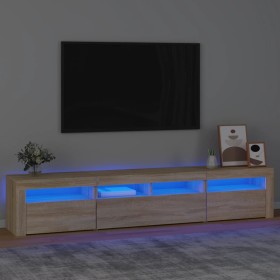 TV cabinet with LED lights Sonoma oak 210x35x40 cm by vidaXL, TV Furniture - Ref: Foro24-3152732, Price: 140,41 €, Discount: %
