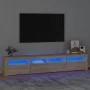 Mueble de TV con luces LED roble Sonoma 210x35x40 cm de vidaXL, Muebles TV - Ref: Foro24-3152732, Precio: 139,11 €, Descuento: %