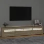 Mueble de TV con luces LED roble Sonoma 210x35x40 cm de vidaXL, Muebles TV - Ref: Foro24-3152732, Precio: 139,11 €, Descuento: %