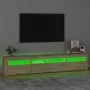 Mueble de TV con luces LED roble Sonoma 210x35x40 cm de vidaXL, Muebles TV - Ref: Foro24-3152732, Precio: 139,11 €, Descuento: %