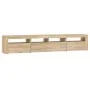 Mueble de TV con luces LED roble Sonoma 210x35x40 cm de vidaXL, Muebles TV - Ref: Foro24-3152732, Precio: 139,11 €, Descuento: %