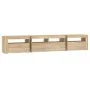Mueble de TV con luces LED roble Sonoma 210x35x40 cm de vidaXL, Muebles TV - Ref: Foro24-3152732, Precio: 139,11 €, Descuento: %
