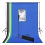 Photo studio set with backdrop and softbox lighting by vidaXL, Flashes and studio lighting - Ref: Foro24-3051358, Price: 117,...