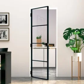 Innentür aus gehärtetem Glas und schwarzem Aluminium, 76 x 201,5 cm von vidaXL, Türen für zu Hause - Ref: Foro24-153658, Prei...