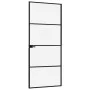 Innentür aus gehärtetem Glas und schwarzem Aluminium, 76 x 201,5 cm von vidaXL, Türen für zu Hause - Ref: Foro24-153658, Prei...