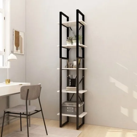 Bookshelf with 5 levels made of white pine wood 40x30x175cm by vidaXL, Bookcases and shelves - Ref: Foro24-3081974, Price: 94...