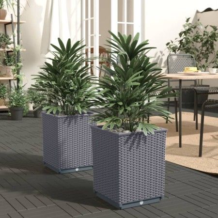 Pflanzgefäße 2 Stück dunkelgraues Polypropylen 30x30x37 cm von vidaXL, Töpfe und Pflanzgefäße - Ref: Foro24-364180, Preis: 53...