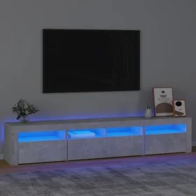 Mueble de TV con luces LED gris hormigón 210x35x40 cm de vidaXL, Muebles TV - Ref: Foro24-3152733, Precio: 146,72 €, Descuent...