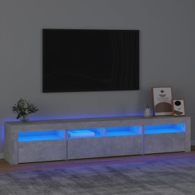TV-Schrank mit LED-Leuchten betongrau 210x35x40 cm von vidaXL, TV-Möbel - Ref: Foro24-3152733, Preis: 143,92 €, Rabatt: %