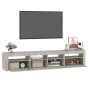 TV-Schrank mit LED-Leuchten betongrau 210x35x40 cm von vidaXL, TV-Möbel - Ref: Foro24-3152733, Preis: 143,92 €, Rabatt: %