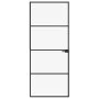 Interior door tempered glass and black aluminum 83x201.5 cm by vidaXL, Doors for the home - Ref: Foro24-153659, Price: 218,27...