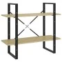 2-tier Sonoma oak plywood shelf 80x30x70 cm by vidaXL, Bookcases and shelves - Ref: Foro24-806450, Price: 33,42 €, Discount: %