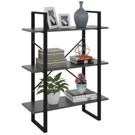 Estantería madera contrachapada gris 80x30x105 cm de vidaXL, Librerías y estanterías - Ref: Foro24-806529, Precio: 38,88 €, D...
