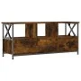 Iron TV cabinet smoked oak plywood 102x33x45cm by vidaXL, TV Furniture - Ref: Foro24-831790, Price: 83,02 €, Discount: %