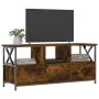 Iron TV cabinet smoked oak plywood 102x33x45cm by vidaXL, TV Furniture - Ref: Foro24-831790, Price: 83,02 €, Discount: %