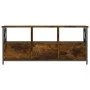 Iron TV cabinet smoked oak plywood 102x33x45cm by vidaXL, TV Furniture - Ref: Foro24-831790, Price: 83,02 €, Discount: %