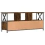 Iron TV cabinet smoked oak plywood 102x33x45cm by vidaXL, TV Furniture - Ref: Foro24-831790, Price: 83,02 €, Discount: %
