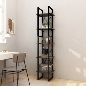 Bookshelf 5 levels gray pine wood 40x30x175 cm by vidaXL, Bookcases and shelves - Ref: Foro24-3081975, Price: 95,97 €, Discou...
