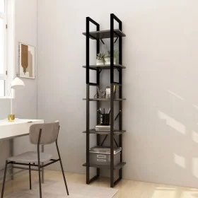 Bookshelf 5 levels gray pine wood 40x30x175 cm by vidaXL, Bookcases and shelves - Ref: Foro24-3081975, Price: 94,80 €, Discou...