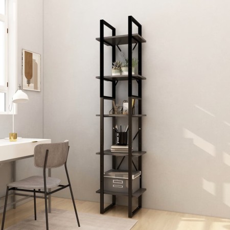 Bücherregal 5 Ebenen aus grauem Kiefernholz 40x30x175 cm von vidaXL, Bücherregale und Regale - Ref: Foro24-3081975, Preis: 95...