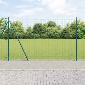 Reja con postes Verde 1.4 x 10 m Acero