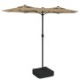 Double umbrella with taupe gray LED lights 316x240 cm by vidaXL, Umbrellas - Ref: Foro24-362972, Price: 161,79 €, Discount: %