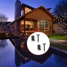 Solar LED string lights 2 pcs warm white by vidaXL, Christmas lights - Ref: Foro24-274770, Price: 52,45 €, Discount: %