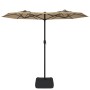 Double umbrella with taupe gray LED lights 316x240 cm by vidaXL, Umbrellas - Ref: Foro24-362972, Price: 161,79 €, Discount: %